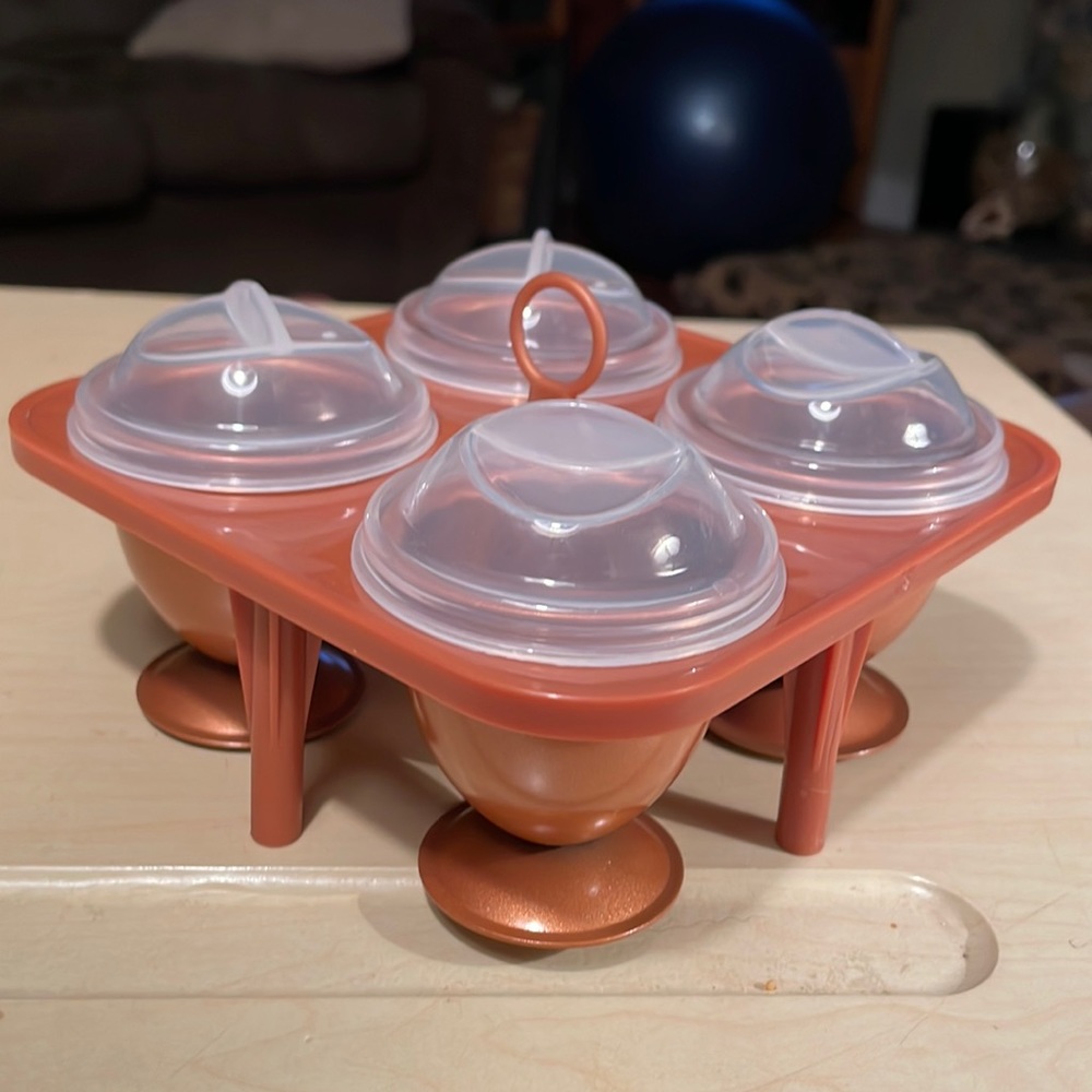 Copper chef copper egg maker w/lids + caddy “As Seen On TV”